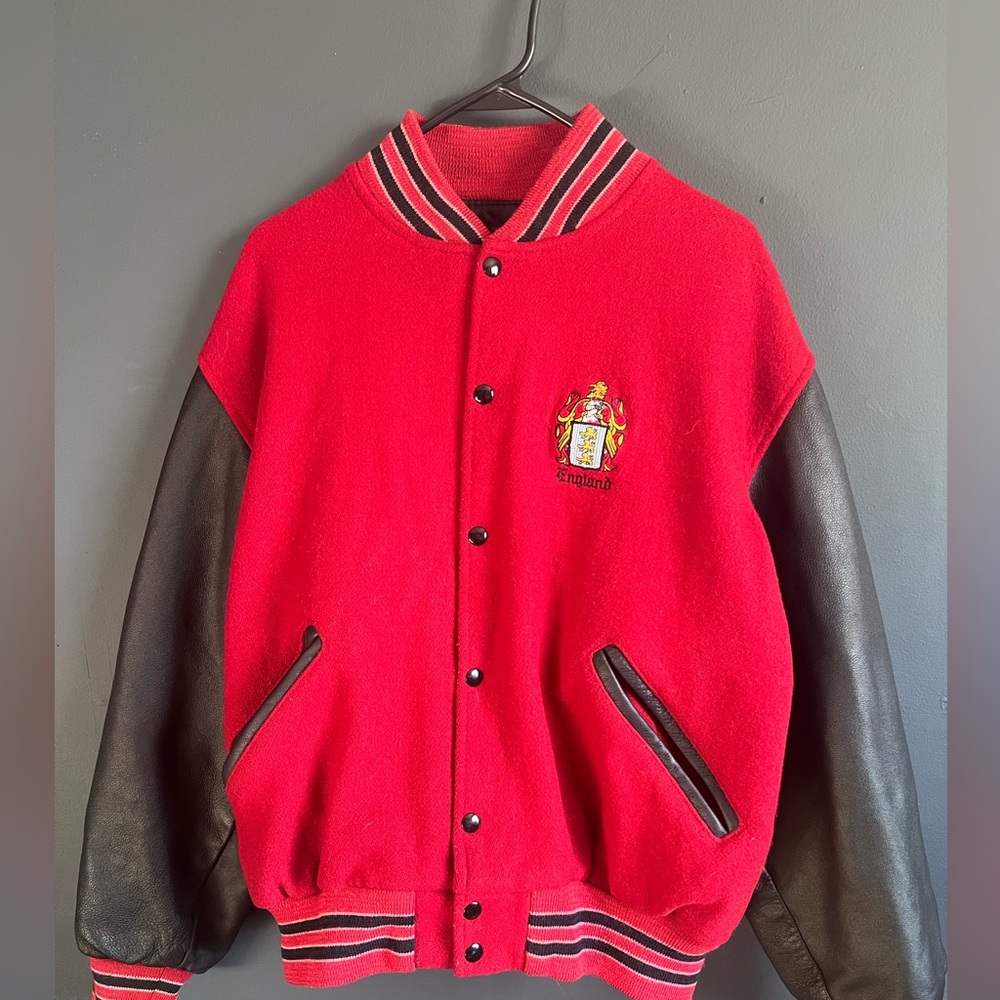 VINTAGE CUSTOM G.A.M.E. ENGLAND EMBROIDERED Sportswear Varsity Jacket